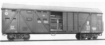 Крытый вагон для первозки скота модели 11-246 постройки АВЗ 1973г.