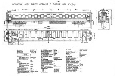 Пассажирский вагон дальнего следования с радиокупе типа 47-Д/ред
