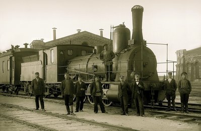 Паровозное депо Челябинск, конец XIX века. Рв-410 Невского завода, 1881 года постройки, Моршанско-Сызранской дороги.